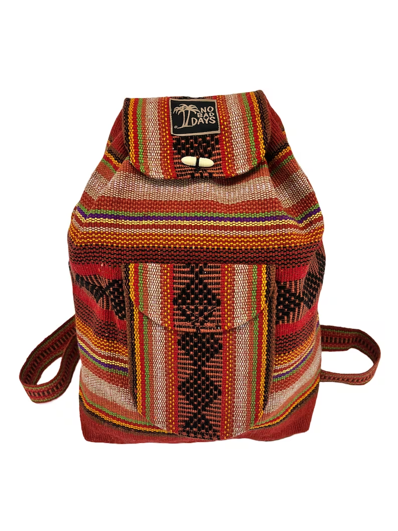 Mexican hand woven backpack sale